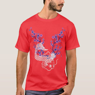 Koi Bubble Flower Sakura Tree Japanese Koi Carp Ni T-Shirt