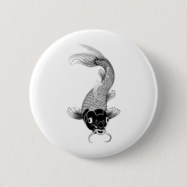 koi carp 6 cm round badge (Front)