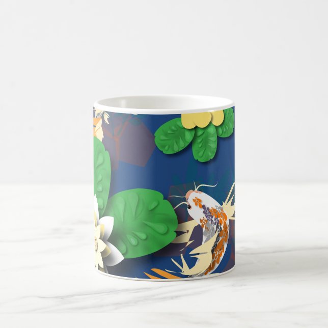 Koi Carp and Lotus Flowers Coffee Mug (Center)