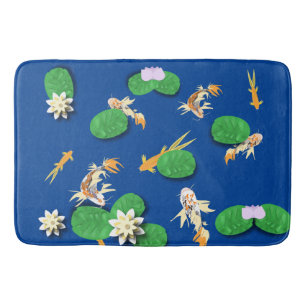 Koi Carp and Water Lily Bath Mat