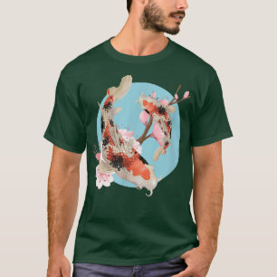 Koi Carp Fish Cherry Blossoms Japanese Sakura T-Shirt
