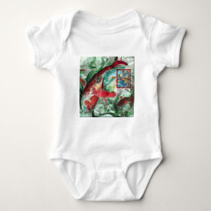 Koi Carp Fish Painting Baby Bodysuit