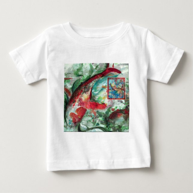 Koi Carp Fish Painting Baby T-Shirt (Front)