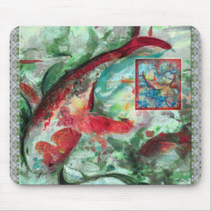 Koi Carp Fish Painting Mouse Pad
