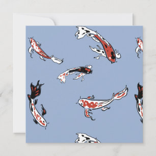 Koi Carp Fish Pattern Card