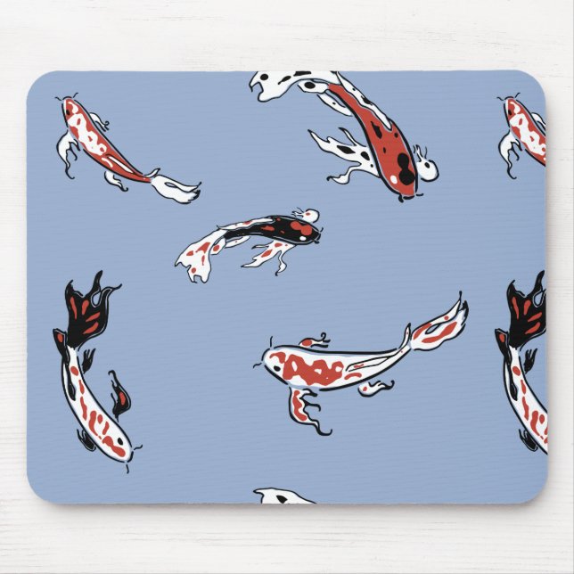 Koi Carp Fish Pattern Mouse Pad (Front)