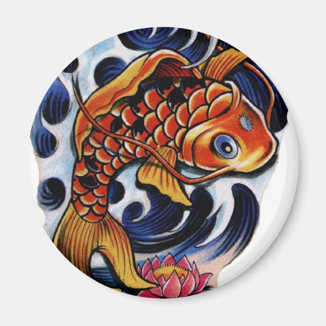 koi carp lilly magnet (Front)