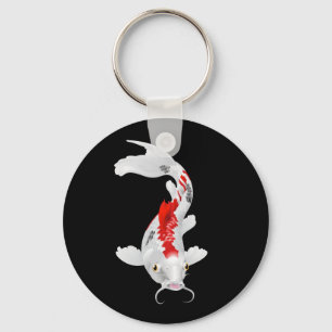 Koi carp oriental fish key ring