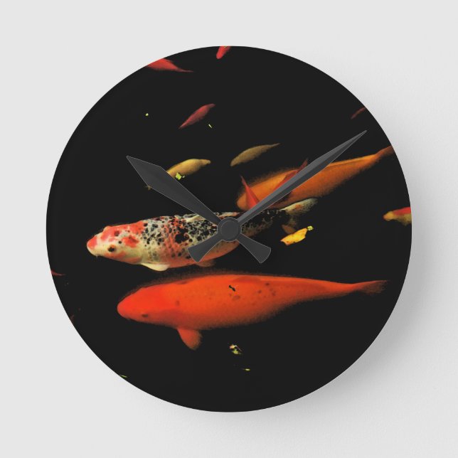 Koi Carp Round Clock (Front)