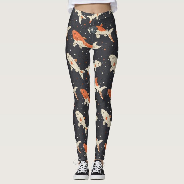 Koi Carps Pattern Leggings (Front)