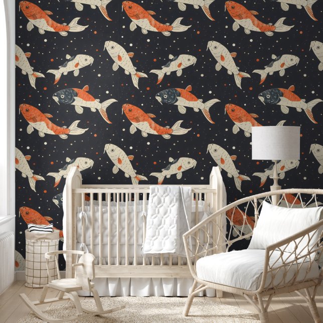 Koi Carps Pattern Wallpaper (Kids)