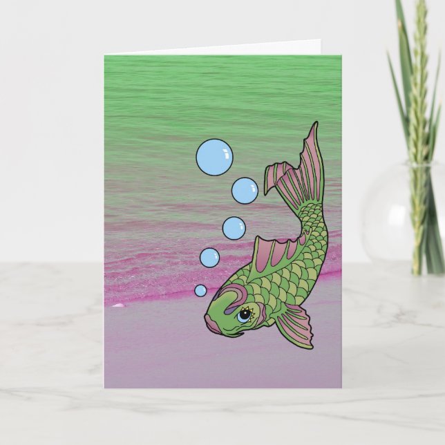 Koi Carpy Beach Card (Front)