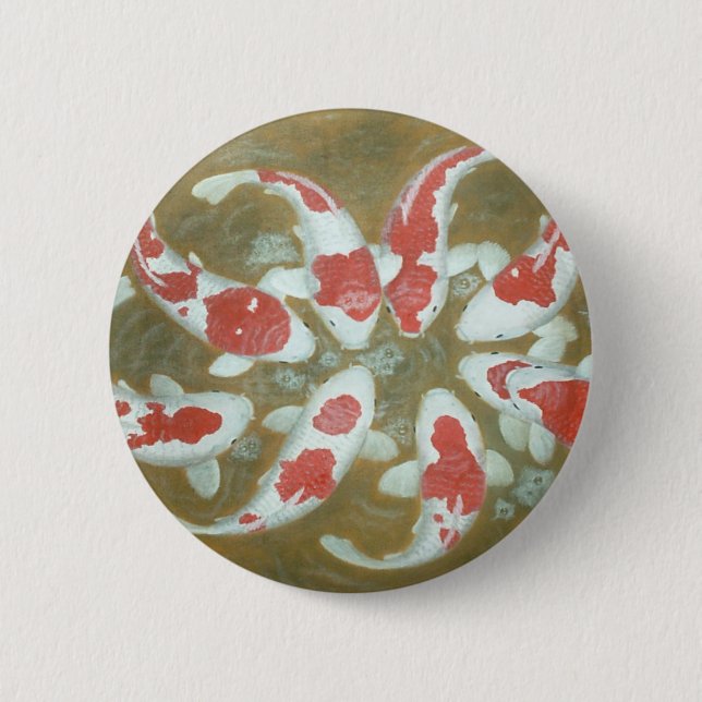 KOI FISH 6 CM ROUND BADGE (Front)