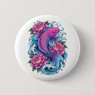 Koi Fish 6 Cm Round Badge