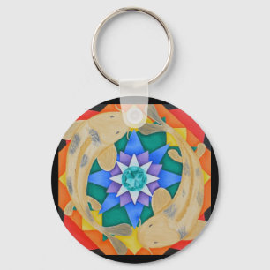 Koi Fish and Lotus Keychain