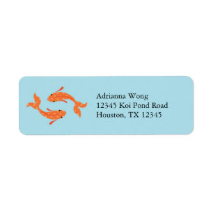 Koi Fish Avery Label Return Address Label