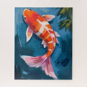 Koi Fish Beautiful Watercolor Jigsaw Puzzle
