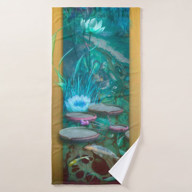 Koi Fish BORN OF DRAGONFLY Bath Towel (Bath Towel)