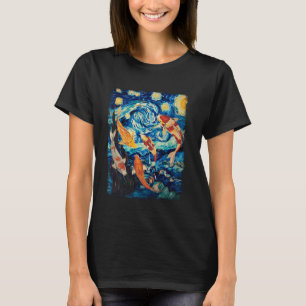 Koi Fish Carp Nishikigoi Japan Starry Night Painti T-Shirt