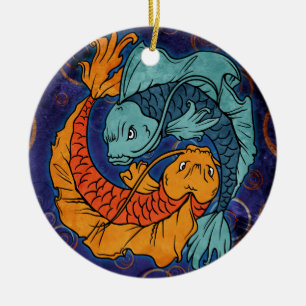 Koi Fish Ceramic Ornament