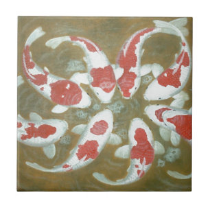 KOI FISH CERAMIC TILE