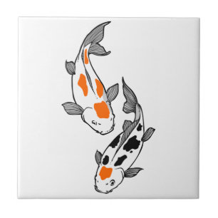 Koi Fish Ceramic Tile