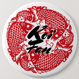 Koï Fish Fan 6 Cm Round Badge