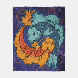 Koi Fish Fleece Blanket