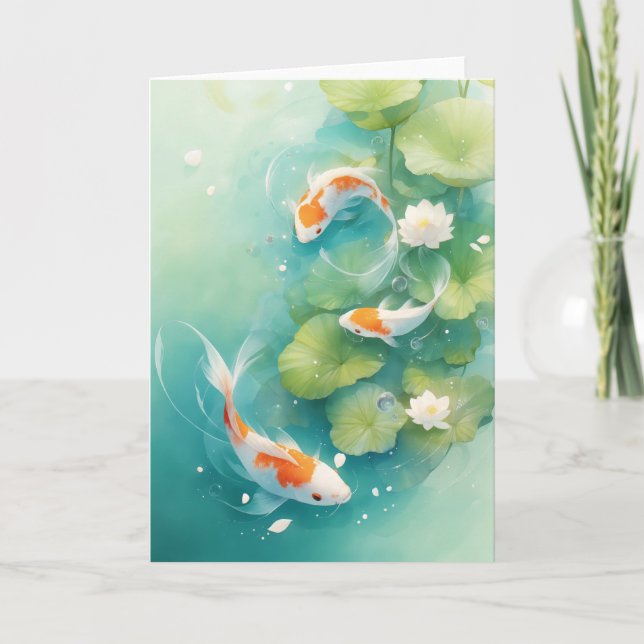 Koi Fish Gentle Symphony Card (Front)