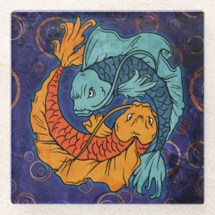 Koi Fish Glass Coaster