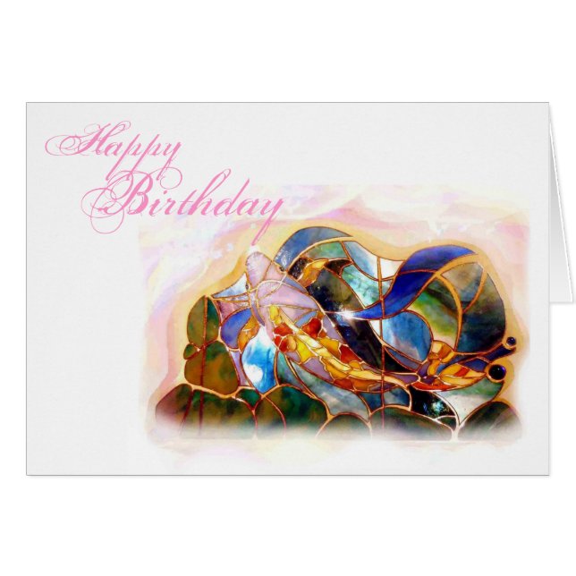 Koi Fish Happy Birthday Greeting card horizontal (Front Horizontal)