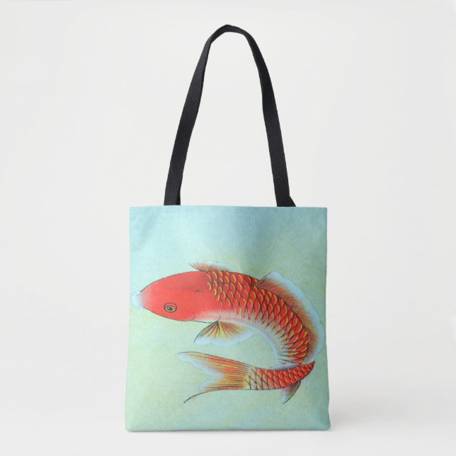 Koi Fish Illustration Tote Bag (Front)