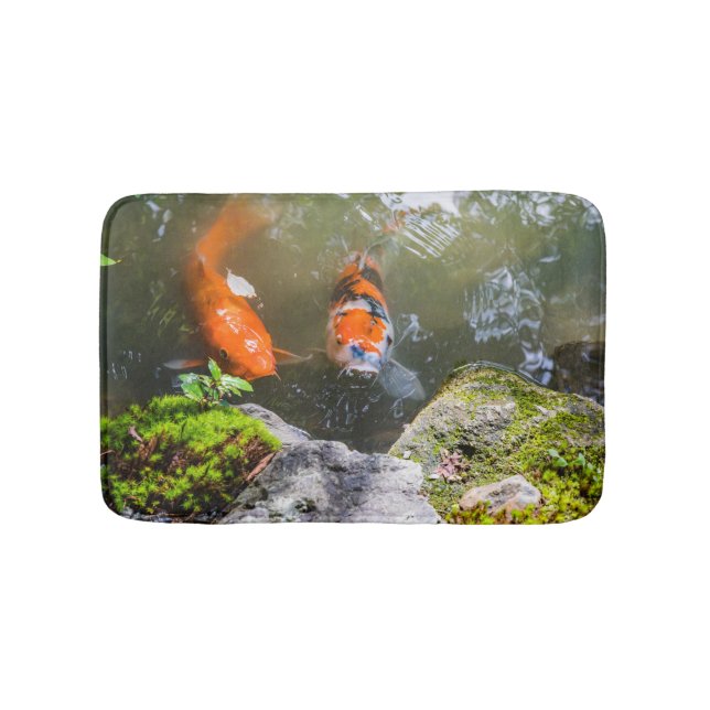 Koi fish in a pond bath mat (Front)