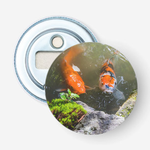 Koi fish in a pond bottle opener