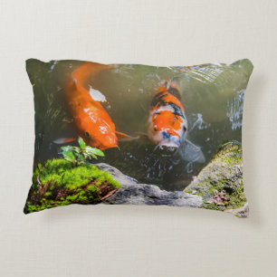 Koi fish in a pond decorative cushion