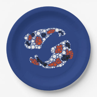 Koi Fish In Dots Paper Plate
