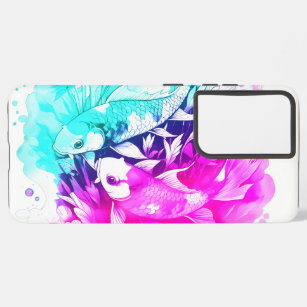 Koi Fish in Pink and Blue Samsung Galaxy Case