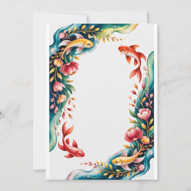 Koi Fish Invitation Wedding Party Fish Invitation (Front)