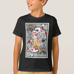 Koi Fish Japanese Aesthetic Anime Otaku Girl T-Shirt