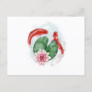 Koi Fish Japanese Artwork Invitation Postcard