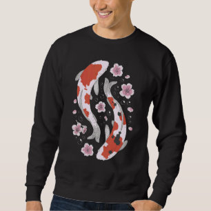 Koi Fish Japanese Cherry Blossom Graphic Sweatshirt