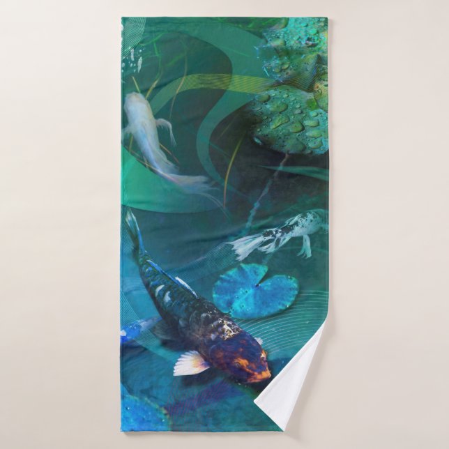 Koi Fish JOY OF KOI Bath Towel (Bath Towel)