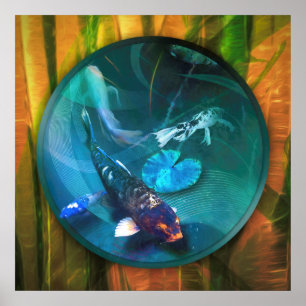 Koi Fish JOY OF KOI FISH Poster