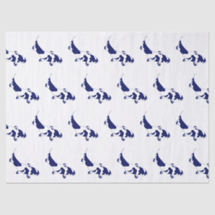 Koi Fish Karp #1 DIY Colors Blue Tissue Paper