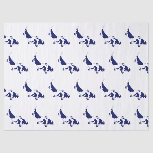 Koi Fish Karp #1 DIY Colours Blue Tissue Paper (Front)