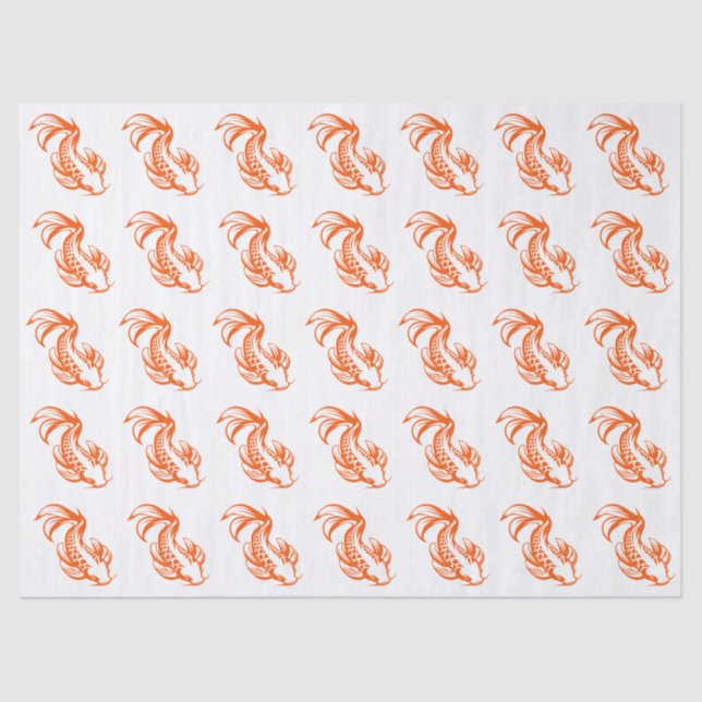 Koi Fish Karp #2 DIY Colours Orange Tissue Paper (Front)