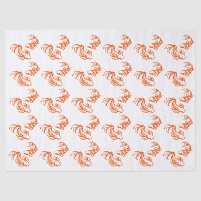 Koi Fish Karp #4 DIY Colours Orange Tissue Paper (Front)