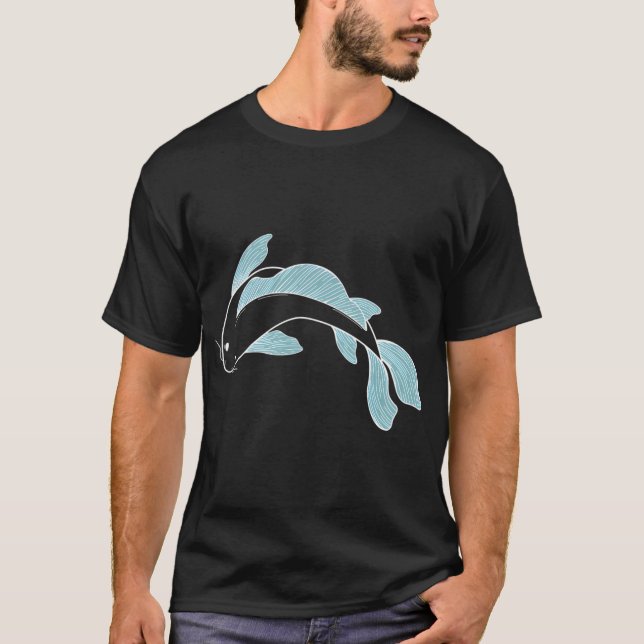 koi fish - light blue T-Shirt (Front)