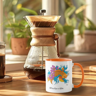 Koi Fish Lotus Cherry Blossoms Mug