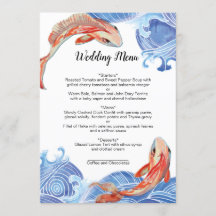 KOI FISH MENU CARD